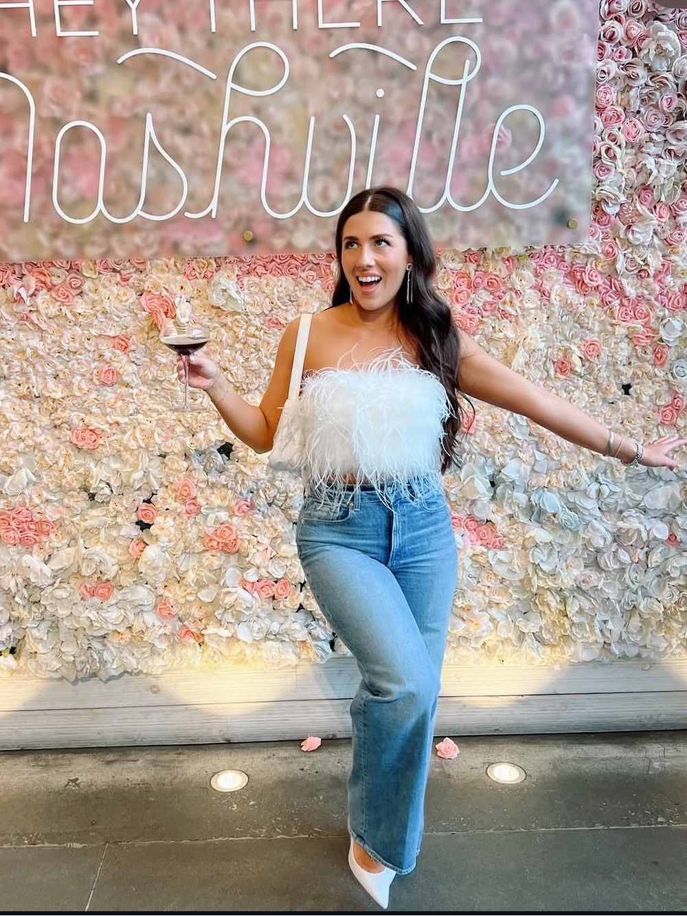 Lamarque White Feather Strapless Crop Top